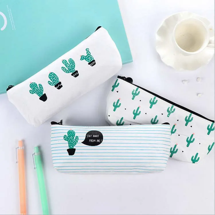 Wholesale Cheap School Kids Gifts Zipper Canvas Cute Cactus Pencil Pouch5.0 (1 review) Ready to Ship