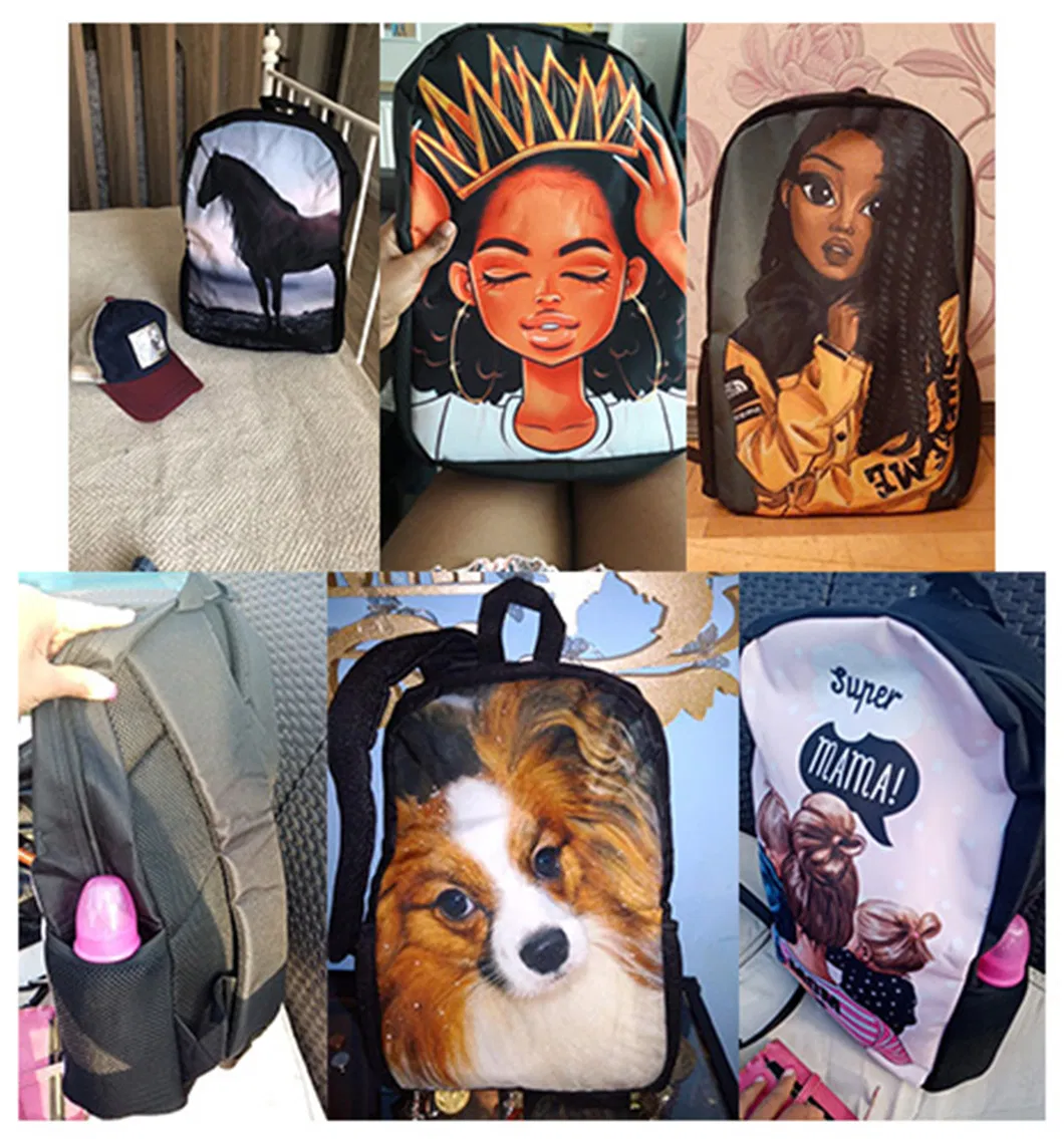 Back to School Backpack Kids Bag African American Black Art Girls Schoolbag Mochila 3PCS Set School Bags for Girls