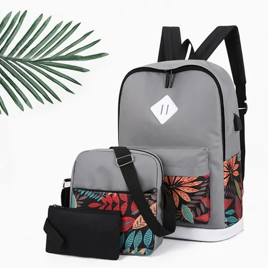 New Simple Large Capacity Backpack Business Leisure Computer Package Outdoor Travel Three-Piece Backpack