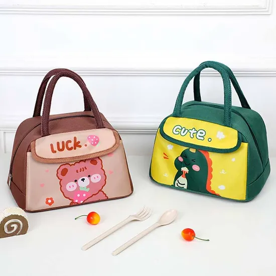 New Cute Cartoon Animal Insulation Bag Large Capacity Portable Kids Lunch Cooler Bag Students Thermal Bento Meals Food Bag