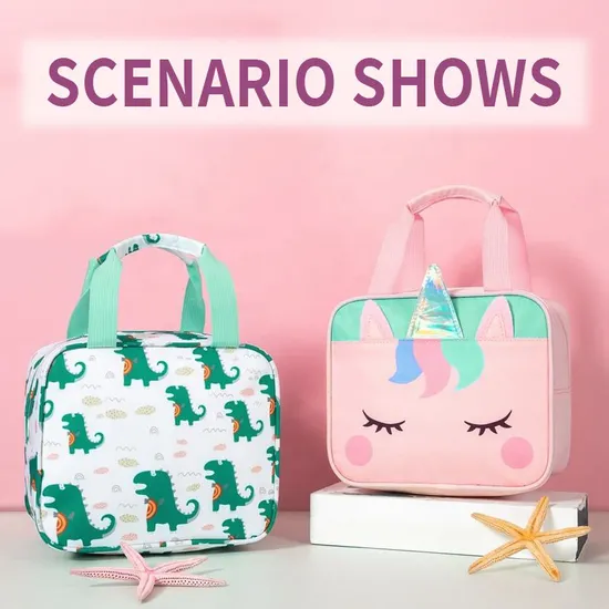 Monster -Shaped Cute Lunch Bag with Aluminum Film Can Bring Lunch Insulation Cooler Bag for Kids and Boys&amp;Girls