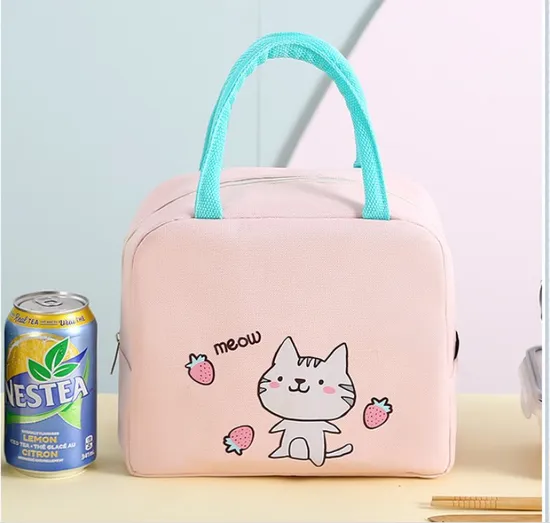 New 600d Oxford Cute Trending Recycle Cooler Bag with Custom Printed Logo Aluminum Foil Lunch Tote Bento Bag