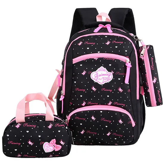 Child Waterproof Backpack Girls Bag New Kids Schoolbag Set