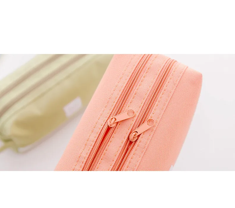 Large Capacity Pen Case Double Zippers Pen Bag Office Stationery Bag Pencil Case with Compartments