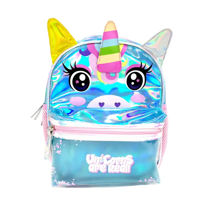 Laser PU Material Large-Capacity Animal Cartoon School Bag Custom Printing Animal Backpack for Kids