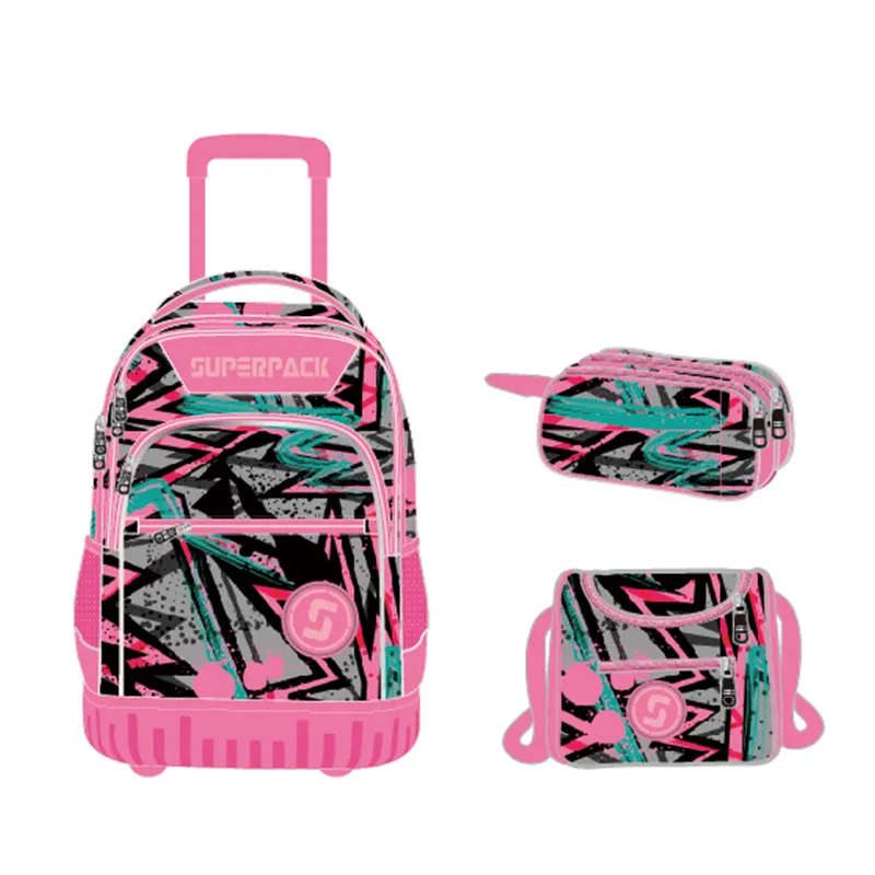 Kids Trolley Bags for School Backpack with Wheels Children School Rolling Backpack for Girls