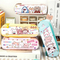 School Kids Cartoon Kawaii Cat Design Double Layer PU Pencil Case Large Capacity