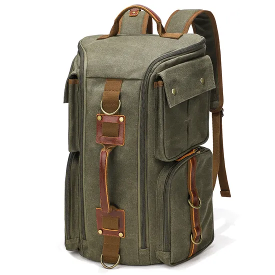 Canvas Retro Mens Outdoor Leisure Backpack Waterproof Large Capacity Travel Bag Computer Backpack