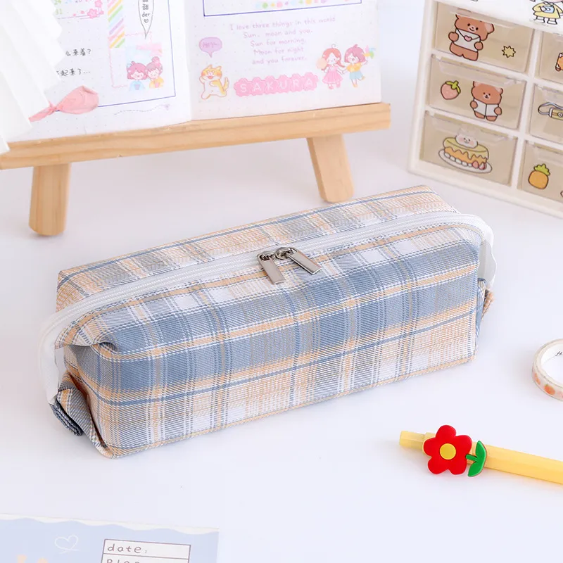 Multifunction Fashion School Stationery Pen Bag Student Canvas Zipper Pencil Case