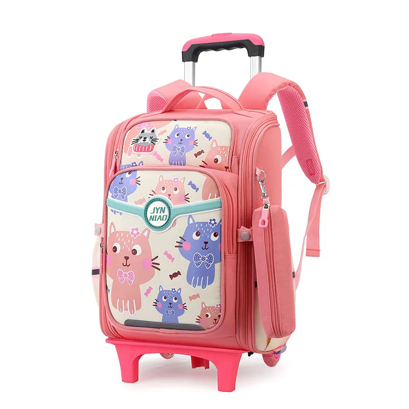 Elementary School Students Trolley Schoolbags Lightweight Towable and Detachable Two-Purpose Trolley Schoolbag