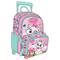 Wholesale Cartoon Cat Design Trolley School Bags with 3 Pieces Set 17 Inch School Trolley Backpack