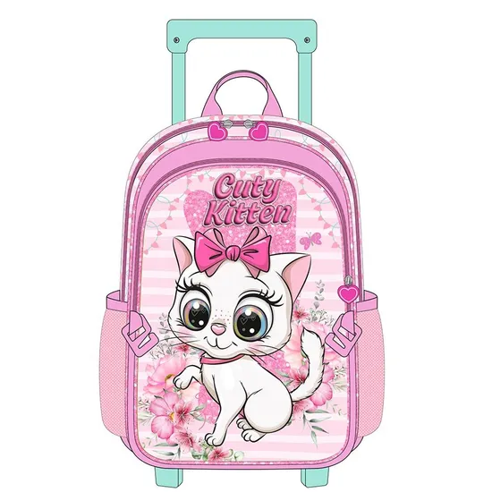 Toddler Rolling Backpack Girls Cute Cartoon Primary School Trolley Bag Luggage Schoolbag