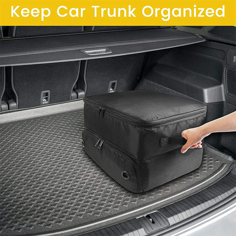 Factory Double-Layer Golf Trunk Storage Bag Waterproof Shoe Compartment Handbag