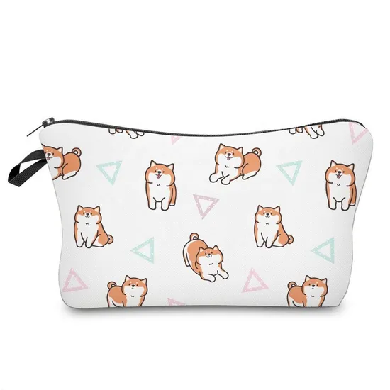 2023 New Customized Cartoon Cute Dog Pencil Pouch Lady Cosmetic Makeup Bag