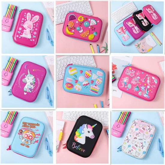Kids Pencil Case School Pencil Cases Stationery Estuche 3D Space Pen Case Unicorn School Supplies Pencil Box