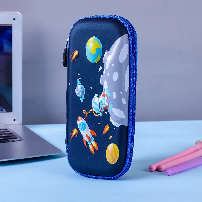 3D Embossed Pencil Case for Kids Pen Pouch for Kids Zipper Closure Crayon Organizer Box