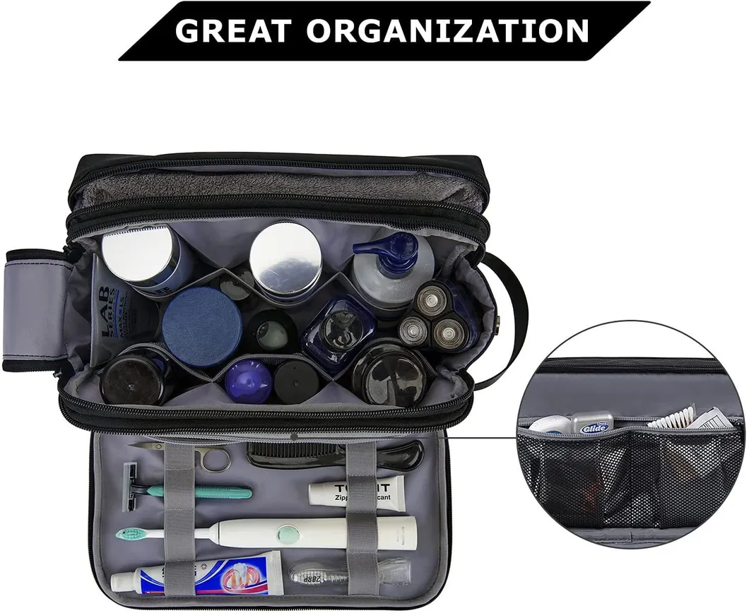 Customized Logo Large Capacity Business Travel Toiletries Makeup Bags