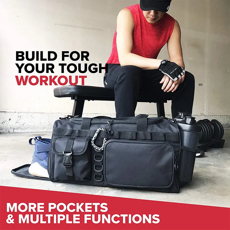 Customized Large-Capacity Outdoor Yoga Gym Sports Tactical Style Camouflage Wet Dry Separation Luggage Bag