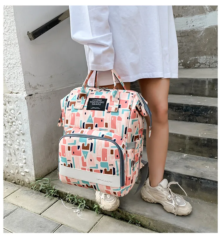 2024 New Mommy Bag for Mothers and Babies Fashion Handheld Large Capacity Diaper Backpack