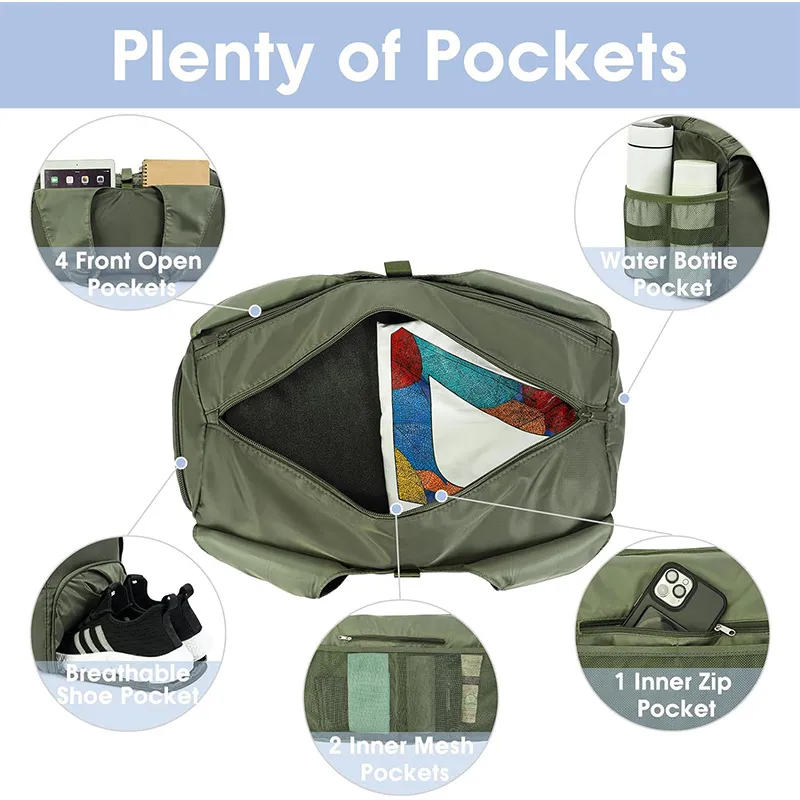 Factory Cross-Border Hot Selling Women&prime;s Waterproof Fitness Bag Gym Yoga Mat Handbag