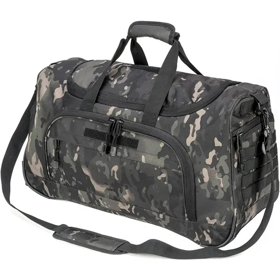 Cross Border New Tactical Camouflage High-Capacity Portable Fitness Bag Travel Storage Bag with Independent Shoe Compartment