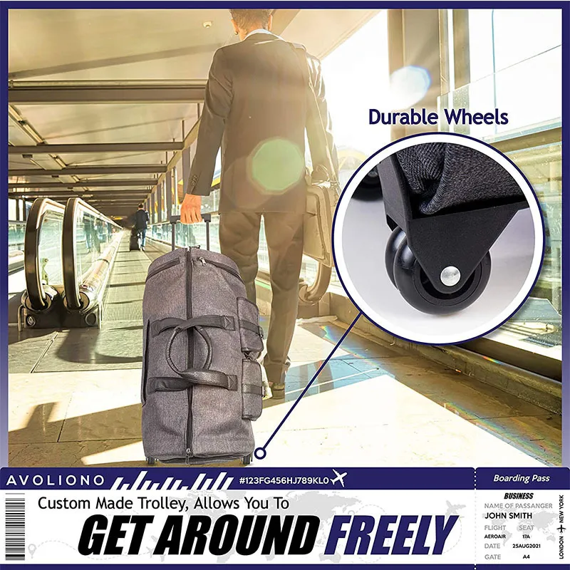 Expandable Clothing Bag Pull Rod Luggage Bag Suit Bag with Shoe Compartment