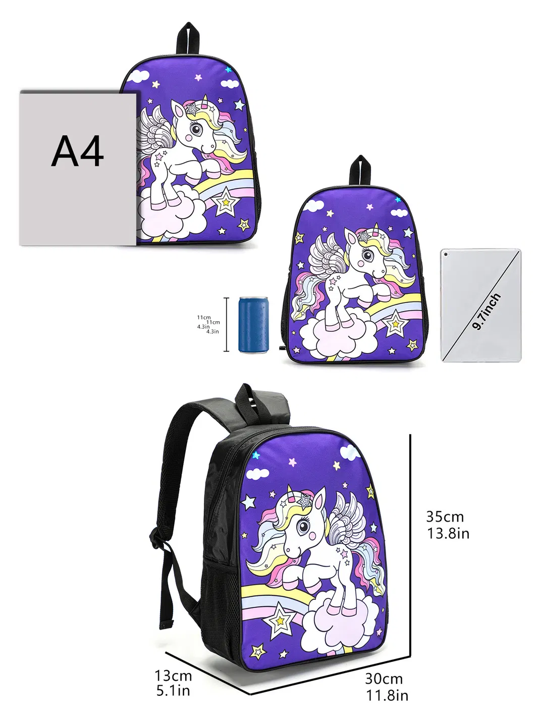 2024 New Student School Bag 3-Piece Set Primary School Anime Backpack Cartoon Backpack