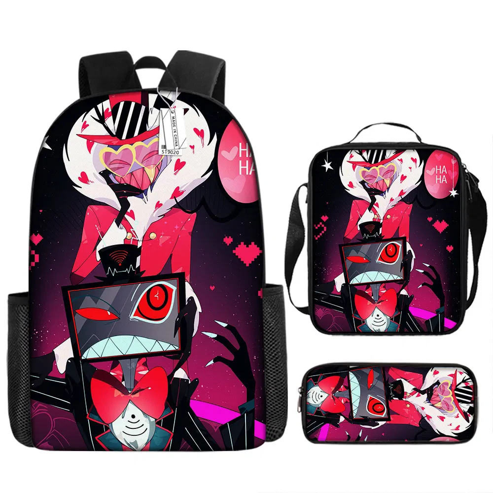 Skifidi Toilet Man Mock Book Bag for Primary and Secondary School Students Shoulder Bag Pen Bag Backpack Three Piece Set