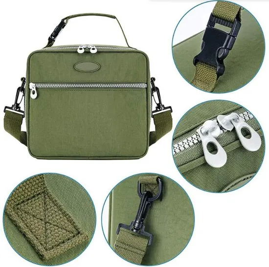 Custom Printed Lunch Bag for Office Travel Picnic Portable Food Takeway Shoulder Bag Thermal Insulated Cooler Bag