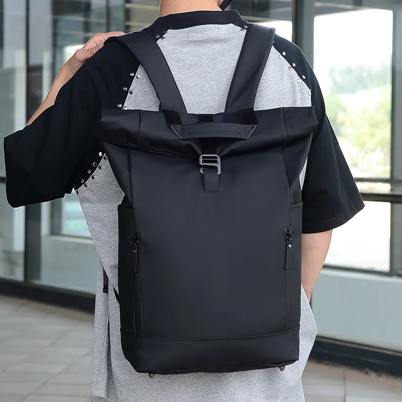 Men Large Capacity Outdoor Roll Top Leisure Travel Backpack