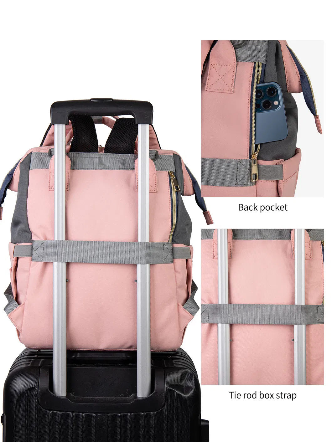 Portable Mommy Bag with Large Capacity and Multifunctional Functions for Outdoor Insulation Diaper Bag