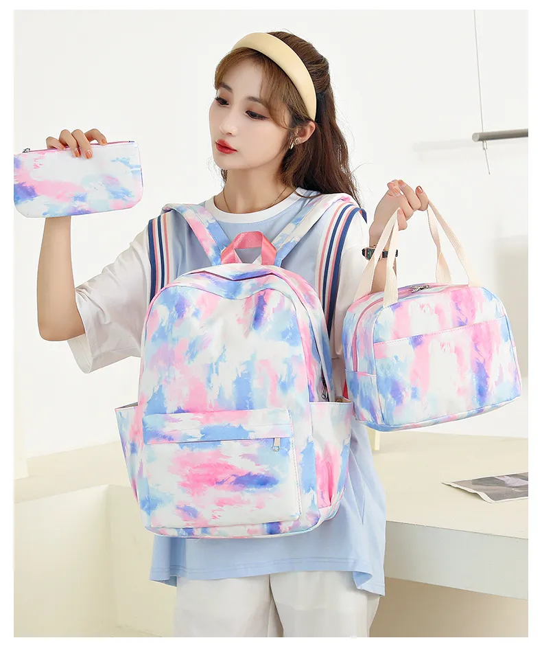 New Light Backpack for Female Students 3-Piece Set for Elementary School Backpacks