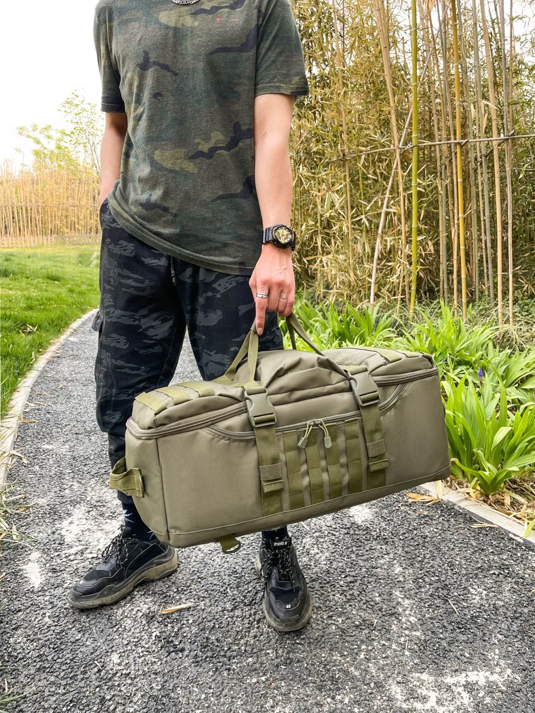 Large Capacity Multifunctional Camouflage Backpack for Hiking and Mountaineering