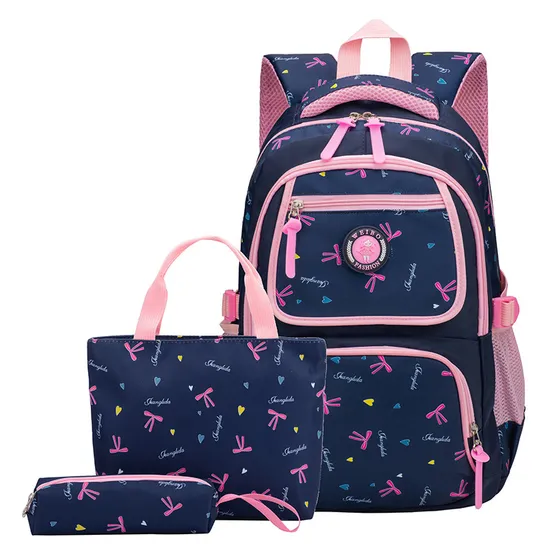New Three Piece Set of Casual Waterproof Lightweight Backpack for Primary and Secondary School Students