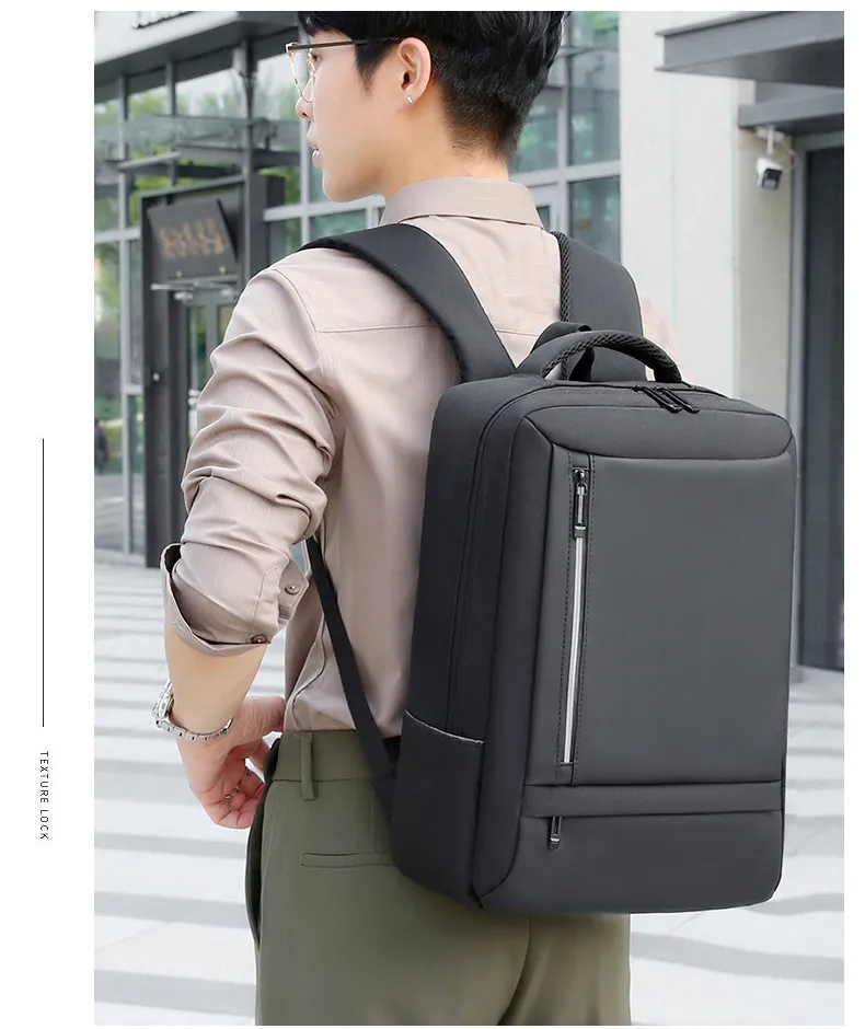 Oxford Cloth 14 Inch Computer Backpack with USB Charging Port Business Backpack