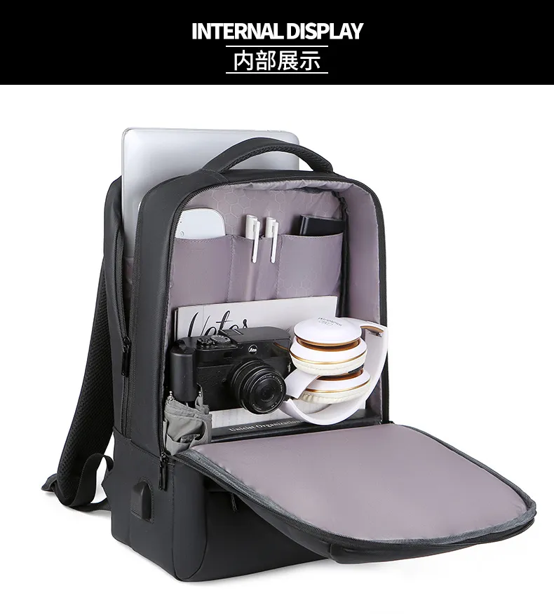 New Men&prime;s Business Travel High-Capacity Splash Proof Backpack