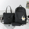 Trendy Fashionable Leather Film Large Capacity Middle School Student Three Piece Set Backpack