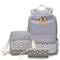 Three Piece Set of Leisure Canvas Backpack for Female Students Mother Bag High School Lunch Bag