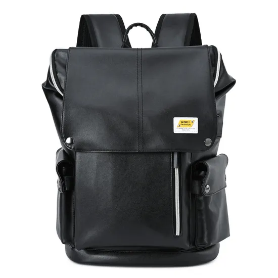 15.6-Inch Computer PU Backpack Large Capacity Splash Proof Backpack