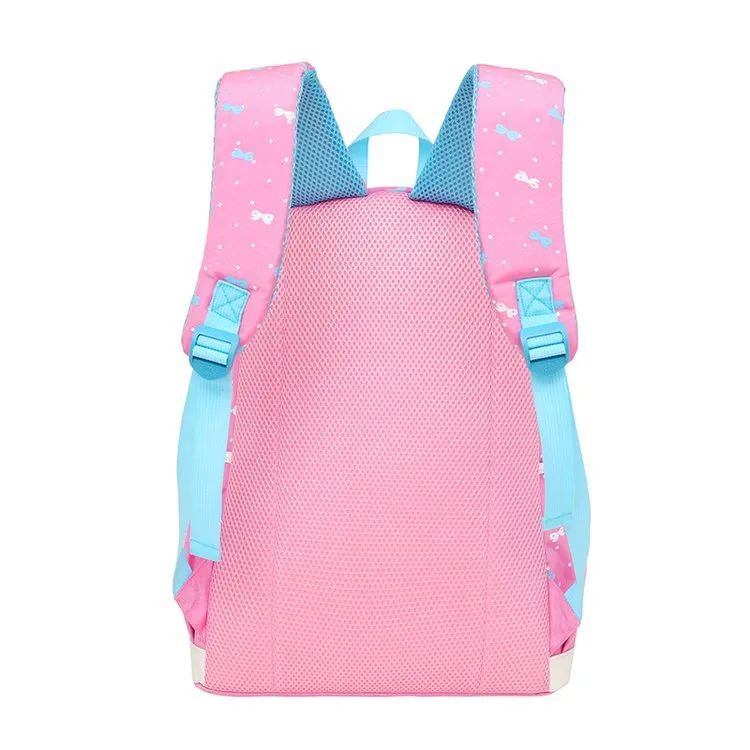 New Cross Border Cute Bow Print Three Piece Set for Middle School Students Campus Large Capacity Backpack