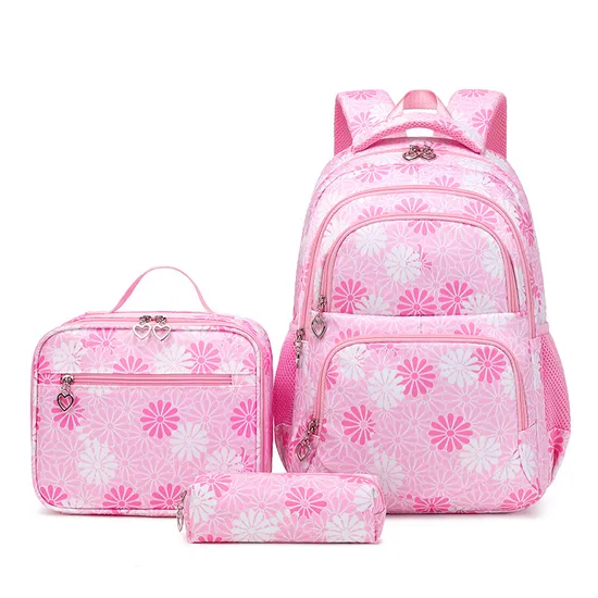 2024 New Printed High School Girls Bag Large Capacity Three Piece Backpack