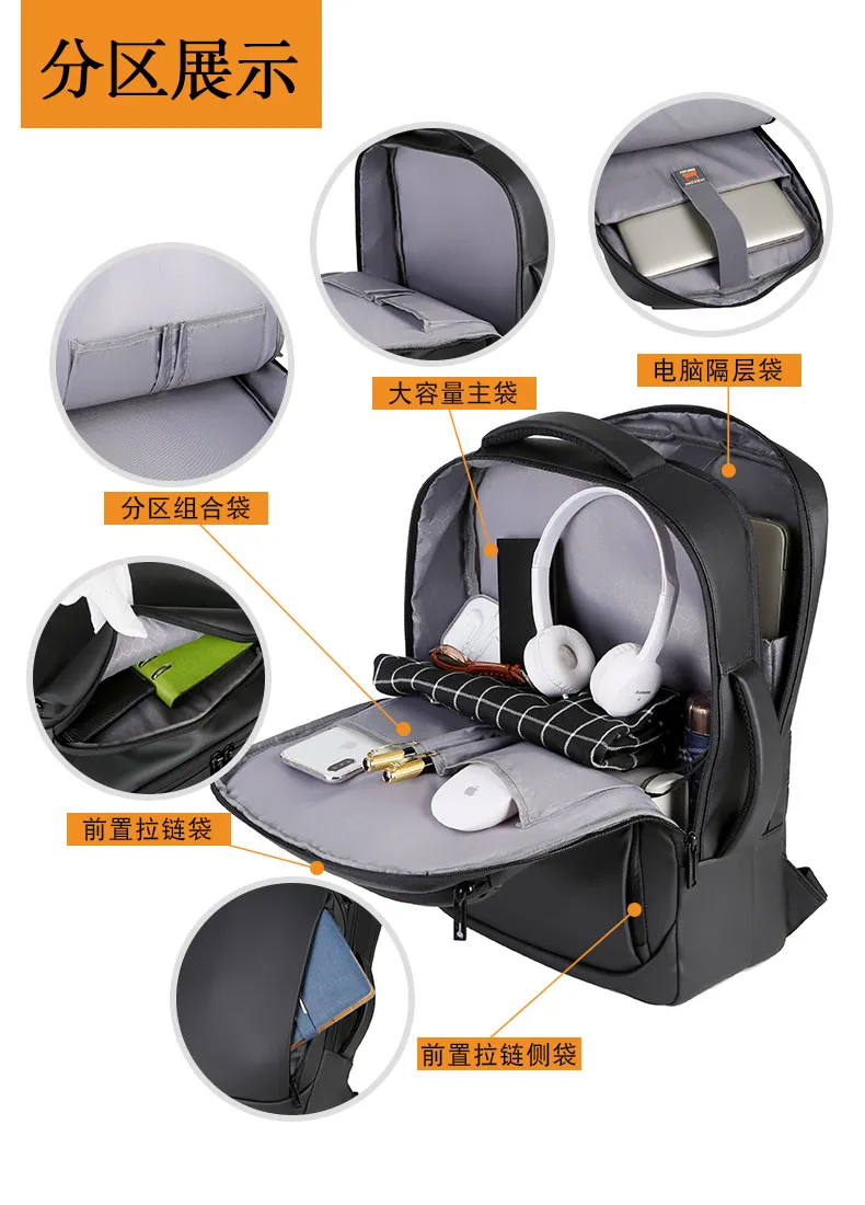 Men Handheld Multi Purpose Partition Storage Backpack Business Large Capacity Backpack