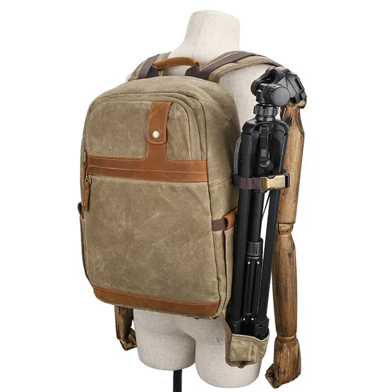 Photography Backpack Outdoor SLR Digital Camera Backpack Waterproof Wax Dyed Canvas Camera Bag