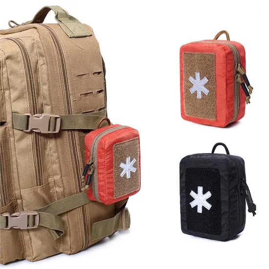 500d Nylon Outdoor Small Medical Emergency Storage Bag Molle Tactical Waist Hanging Bag Kit