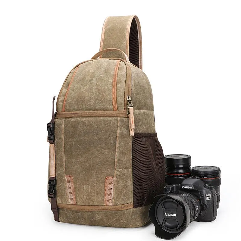 Outdoor Photography Canvas Wear-Resistant Leisure Camera Bag Single Shoulder Chest Bag