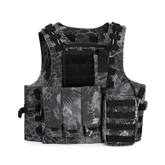 Tactics Anti War Steel Wire Vest with Python Pattern Camo Molle Vest Factory Direct Sales