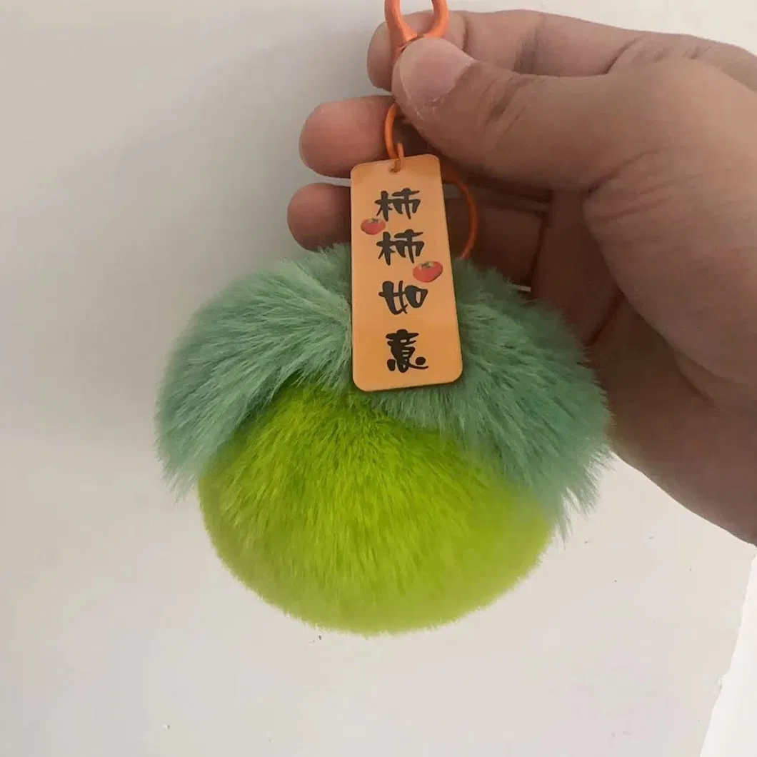 Boutique Rabbit Plush Fruit Keychain Pendant Persimmon Grape Apple Peach Book Bag Pendant Gift