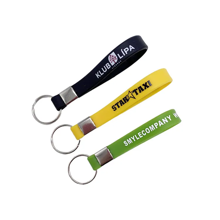 Wholesale Customized High Quality Cheap Silicon Keyring Silicone Wristlet Key Holder