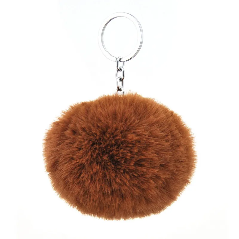 Wholesale Cute Fluffy Keychain Pompom Rabbit Fur Ball Key Chain Car Keyring Women Key Holder Bag Pendant Charm