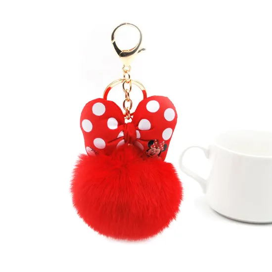 2024 New Hot Sale Plush Puff Ball Keychain Pendant Cute Creative Pompom Keychain Bulk Wholesale